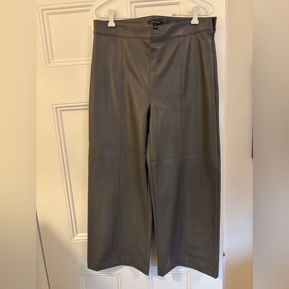 Ann Taylor Cropped Faux Leather Pants